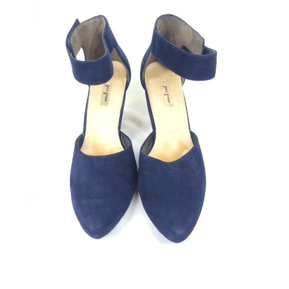Paul Green Navy Ankle Strap Heels 5 - Picture 4 of 8